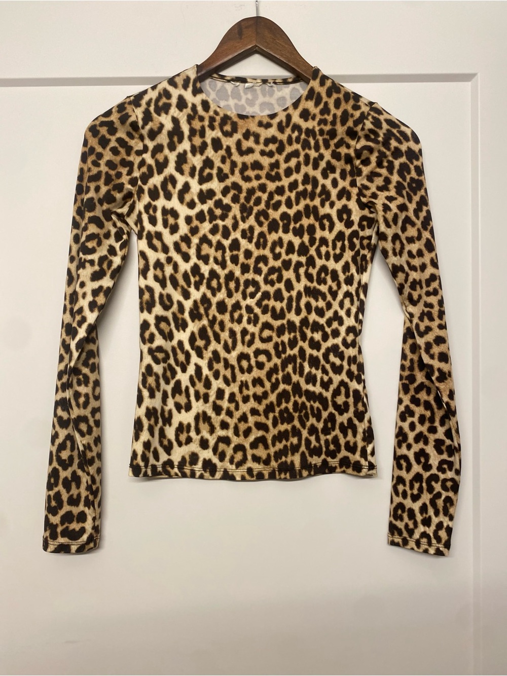 H&M Leopard Print Long Sleeve Top - Tan & Brown